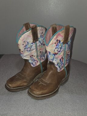 Girls Roper Colorful Horses Boots